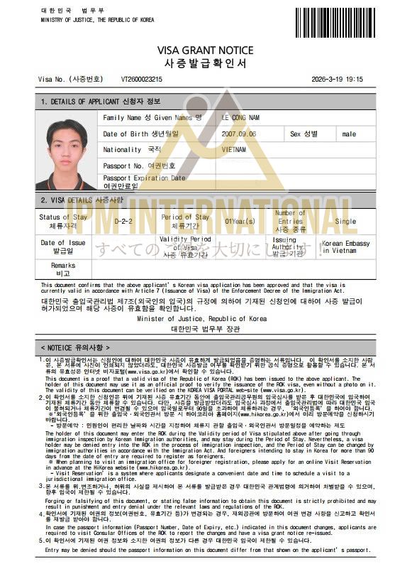 CHÚC MỪNG HỌC VIÊN IPM NHẬN CODE VISA DU HỌC HÀN QUỐC – SẴN SÀNG CHO HÀNH TRÌNH MỚI